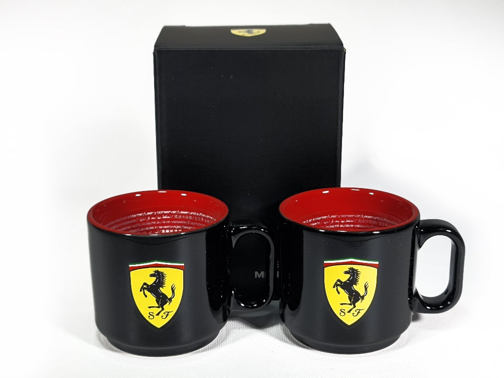Ferrari - Porcelain Essential Mini Mug Set Black - Genuine Product