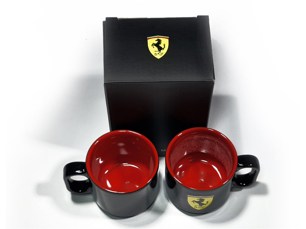 Ferrari - Porcelain Essential Mini Mug Set Black - Genuine Product