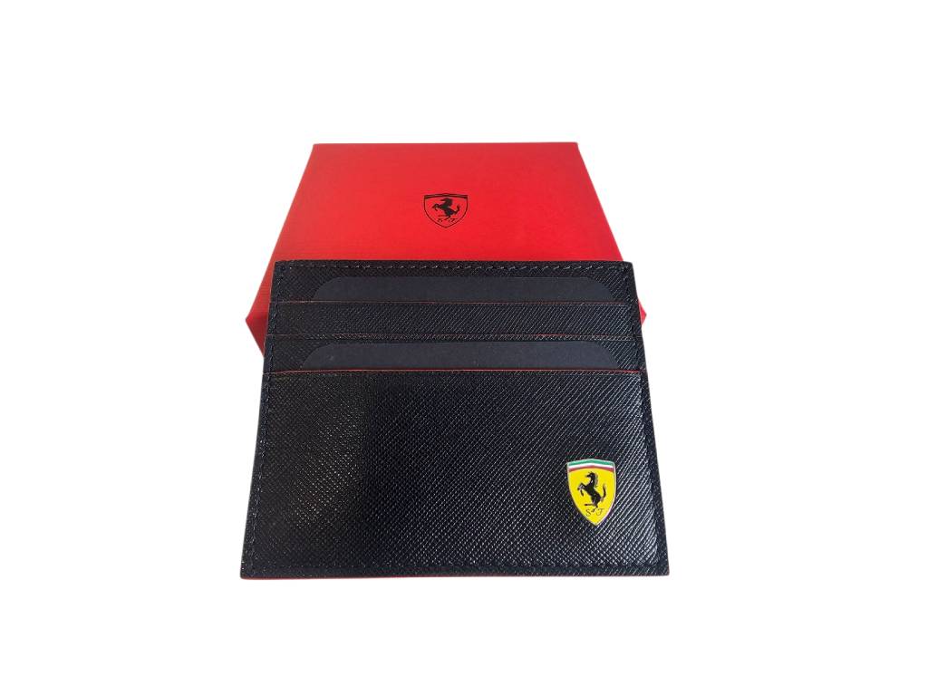 Ferrari - Saffiano Credit Card Holder Black - Genuine Product