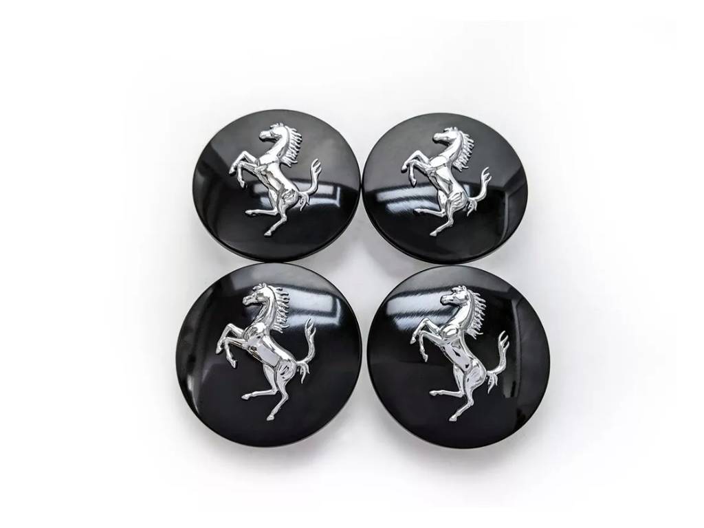 Ferrari - Centre Wheel Caps Set Of 4 Black Glossy - Genuine Product