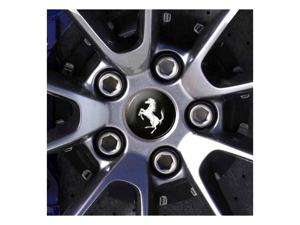 Ferrari - Centre Wheel Caps Set Of 4 Black Glossy - Genuine Product