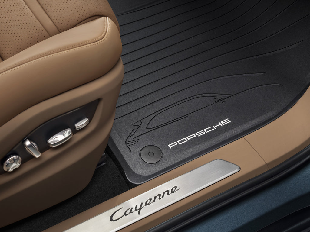 Porsche E3 Cayenne Rubber Mats (4-Piece set) Black - Genuine Product