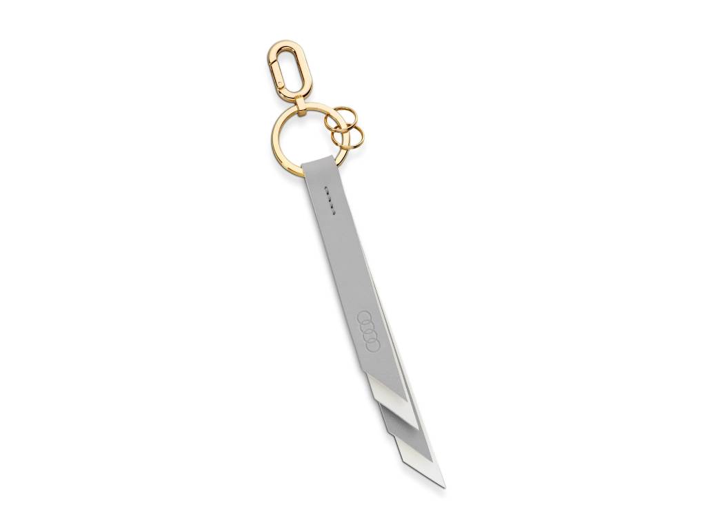 Audi - Key Ring Leather Women Grey Cream   - Genuine Product
