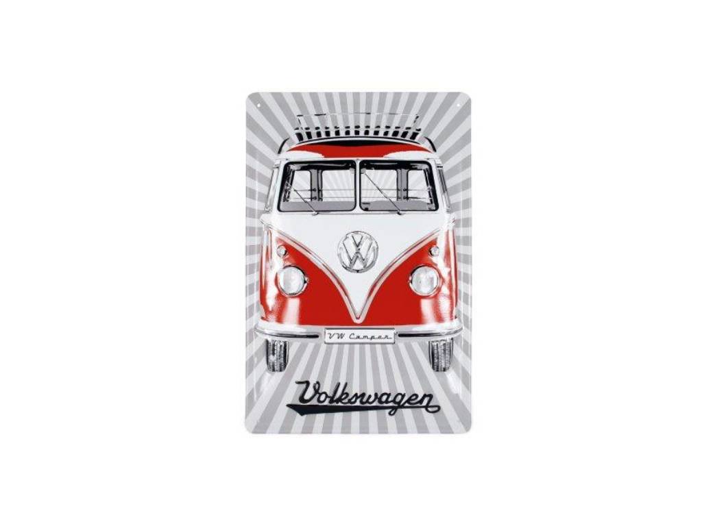 Volkswagen - T1 Bus Metal Sign Samba Stripes Red - Licenced Product