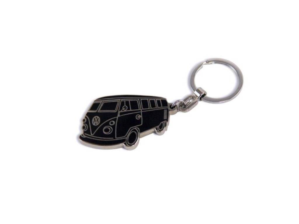 Volkswagen - T1 Bus Enamel Key Ring Black Silhouette - Licenced Product