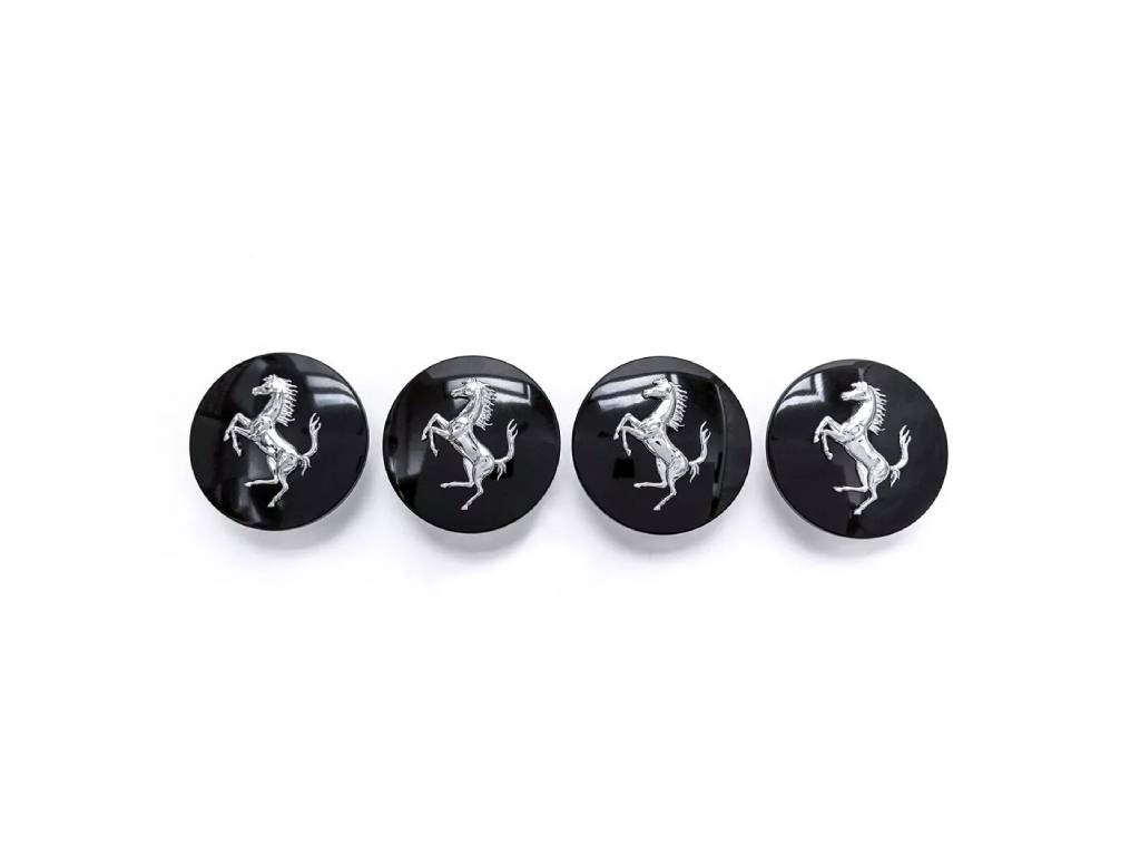 Ferrari - Centre Wheel Caps Set Of 4 Black Glossy - Genuine Product