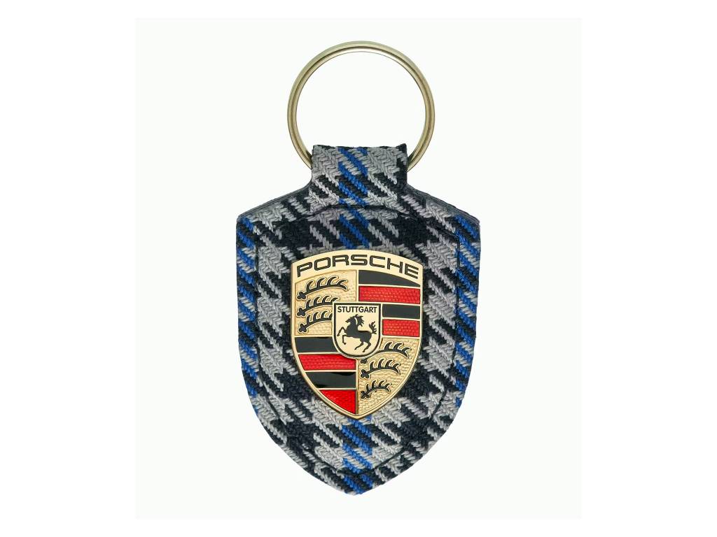 Porsche - Pepita Blue Crest Key Ring - Genuine Product