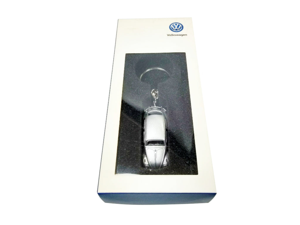 VW Key Tag Beetle Solid In Silver Color - Genuine Product