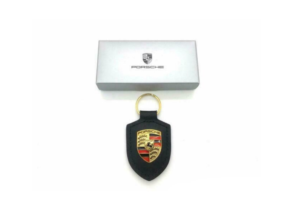 Porsche Key Tag Crest Black - Genuine Product