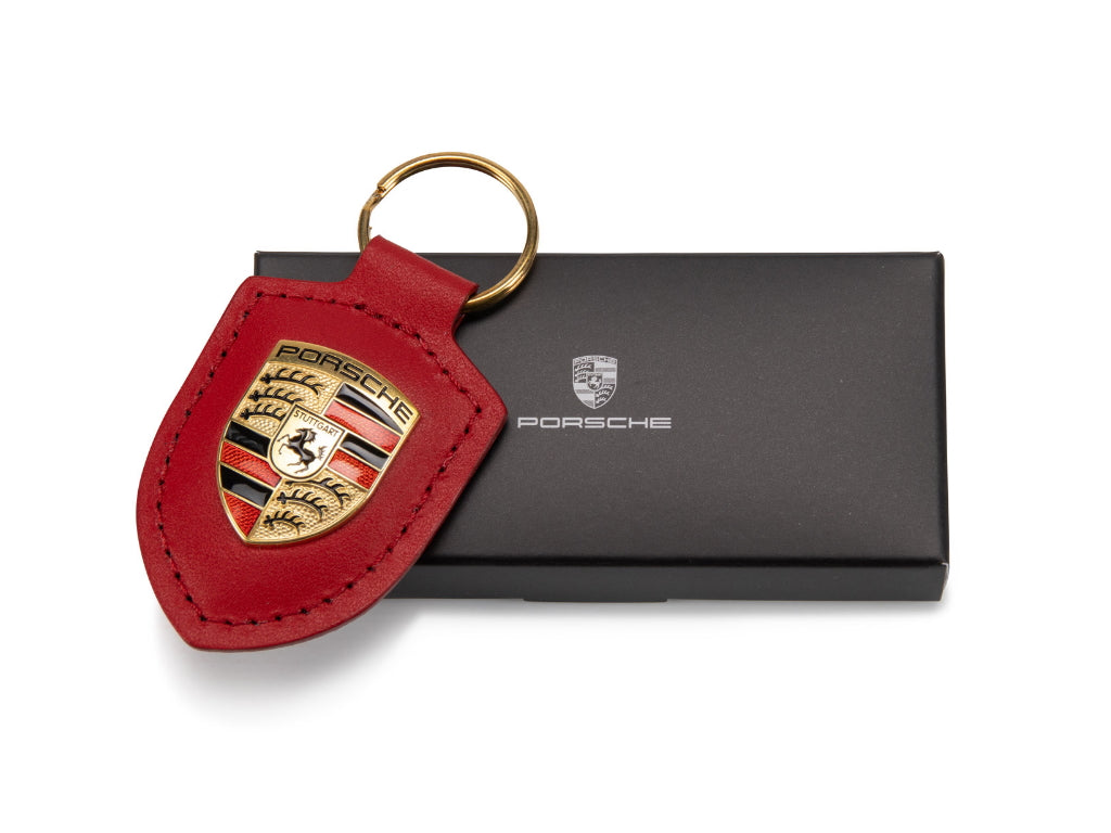 Porsche Key Tag Crest Red - Genuine Product