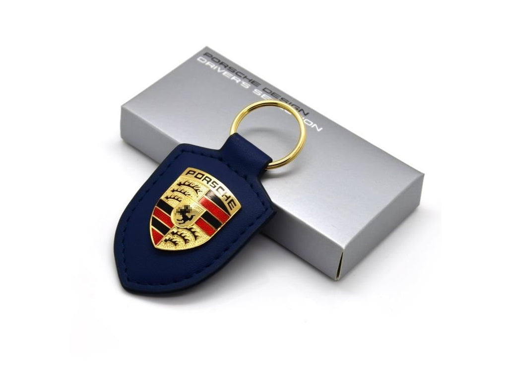 Porsche Key Tag Crest Blue - Genuine Product